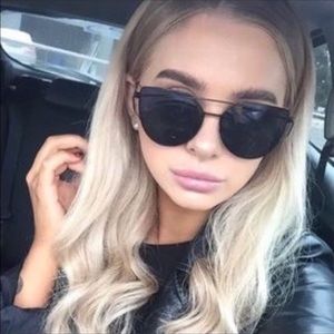 Blackout Cat Eye Statement Aviator Sunglasses